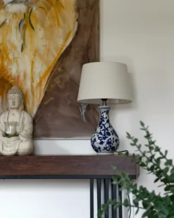 Bordlampe CARMEN Porcelæn Hvid/blå