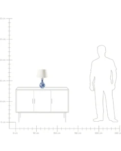 Bordlampe CARMEN Porcelæn Hvid/blå