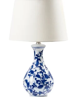 Bordlampe CARMEN Porcelæn Hvid/blå
