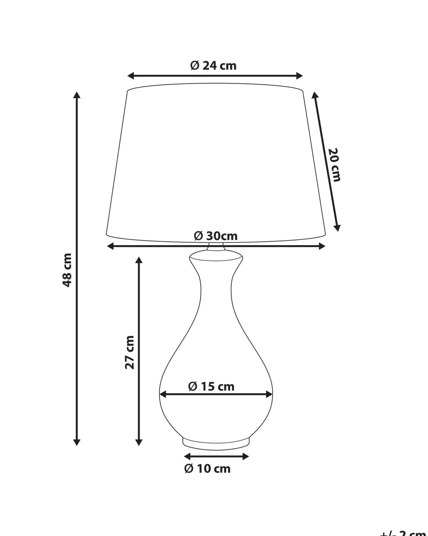 Bordlampe CARMEN Porcelæn Hvid/blå