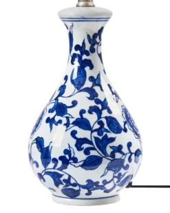 Bordlampe CARMEN Porcelæn Hvid/blå