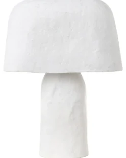 Bordlampe CARRASCO Papmaché Hvid