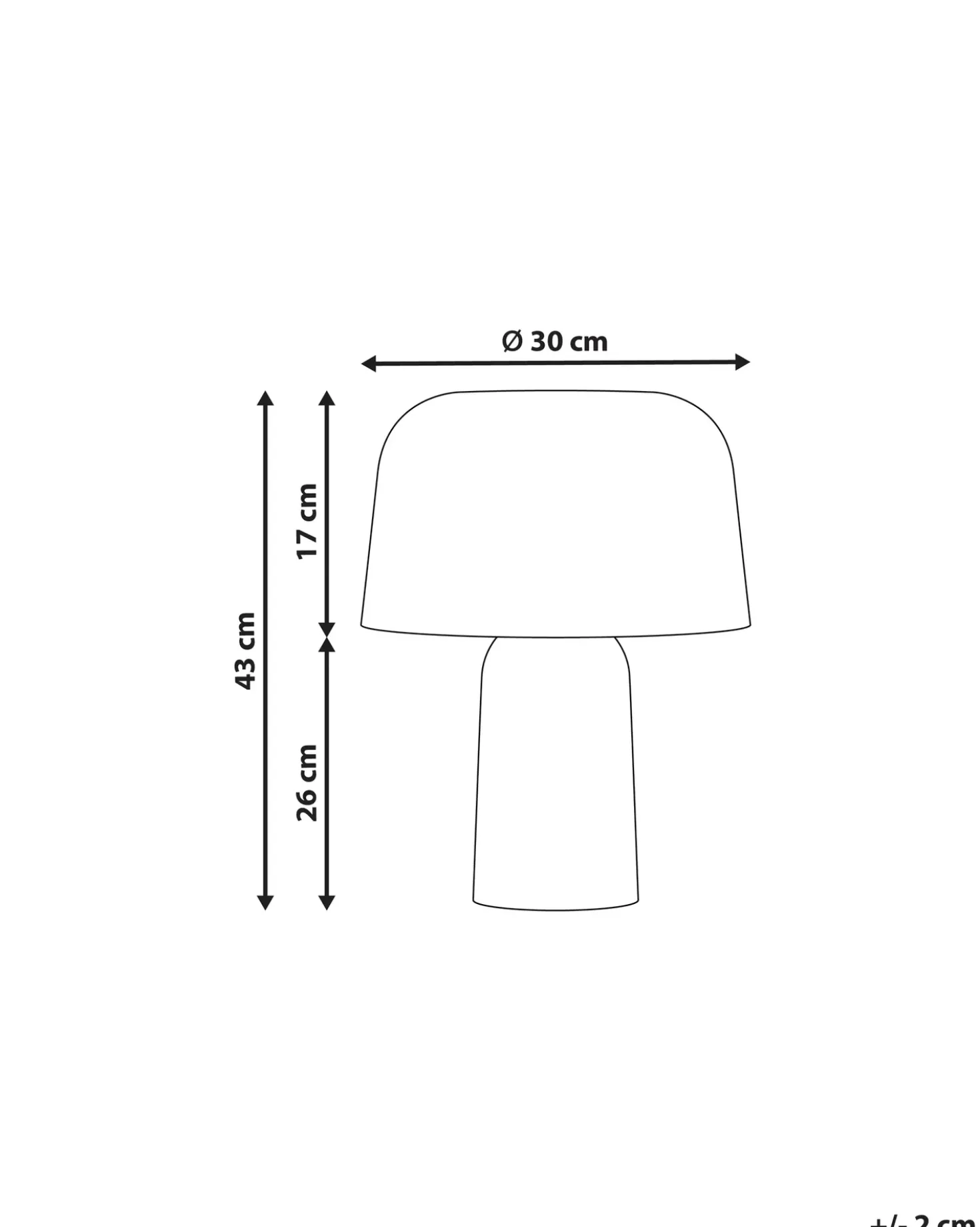 Bordlampe CARRASCO Papmaché Hvid