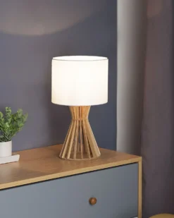 Bordlampe CARRION Brun/hvid