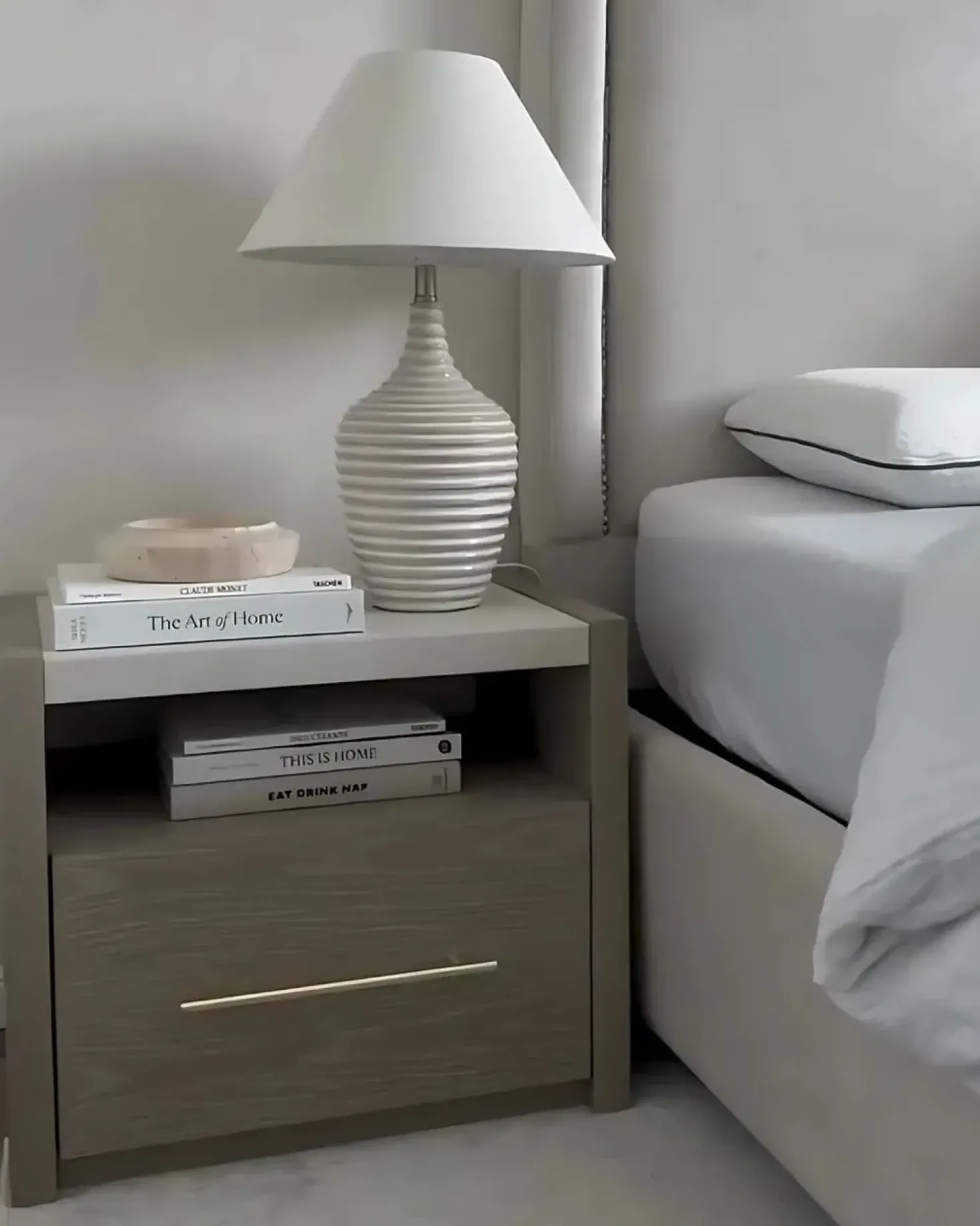Bordlampe CELESTE Keramik Beige