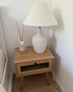 Bordlampe CELESTE Keramik Beige