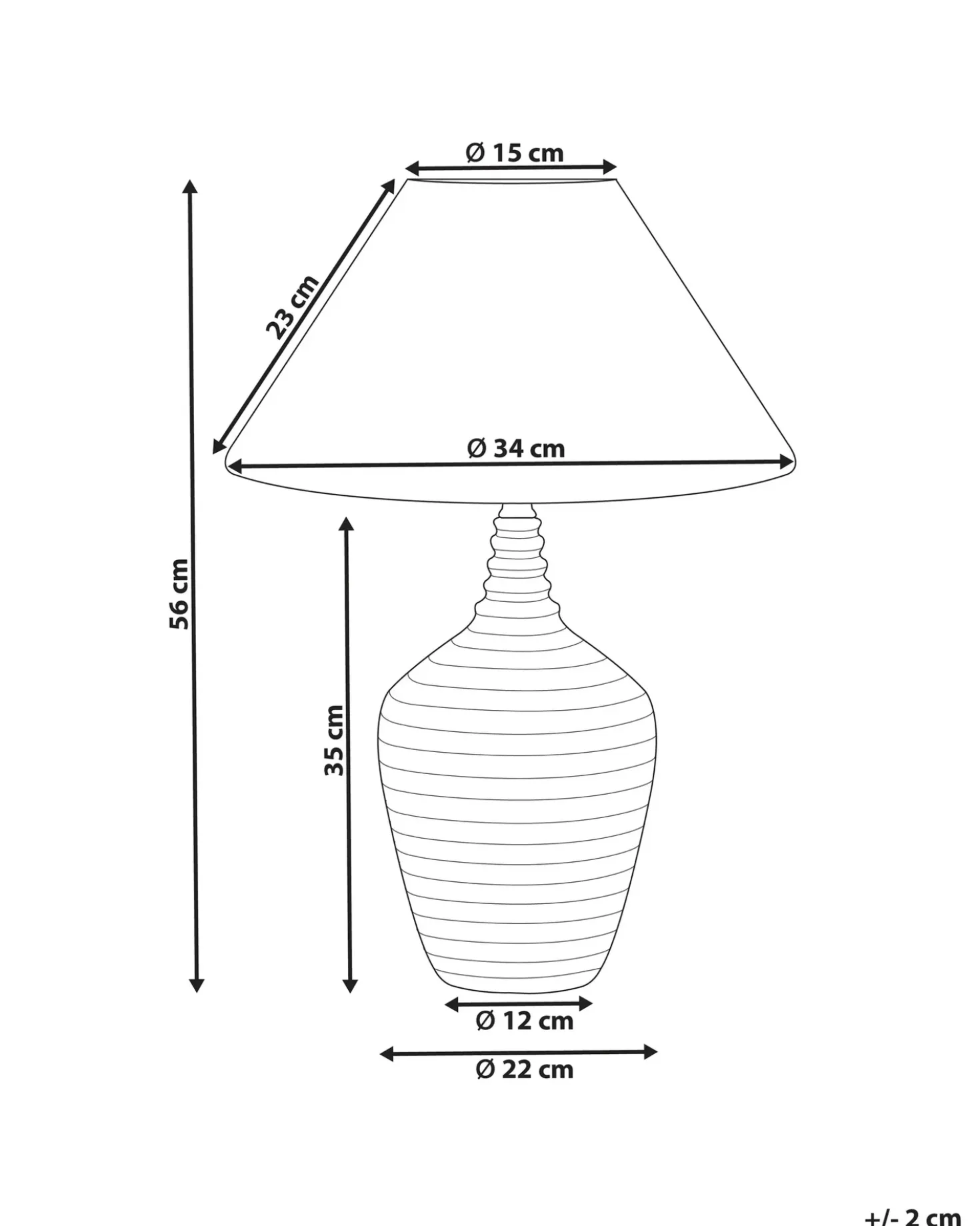 Bordlampe CELESTE Keramik Beige