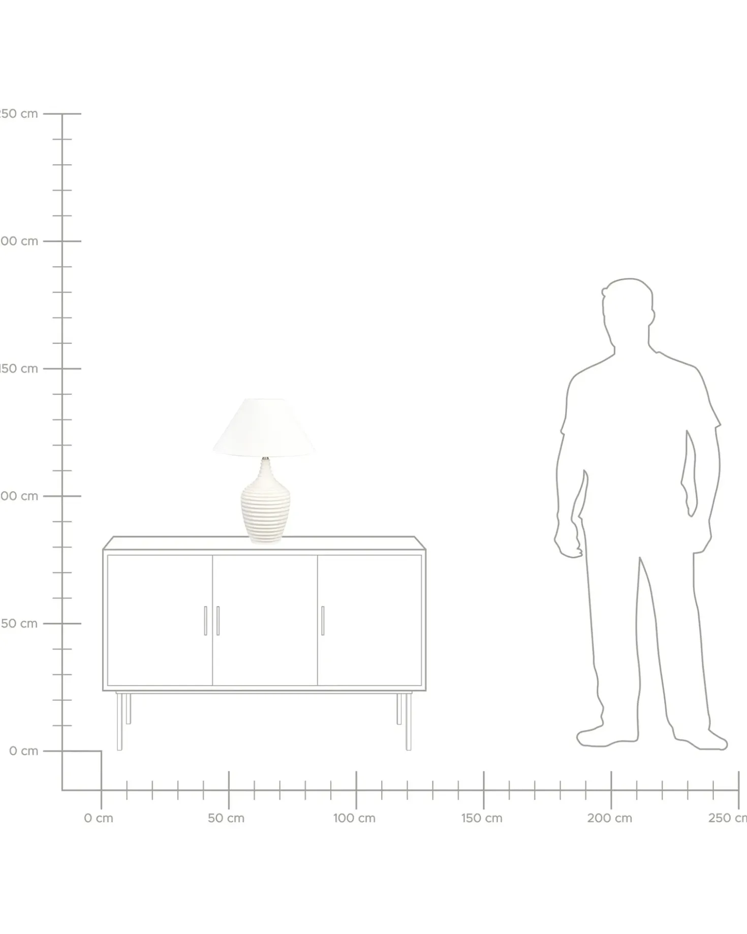 Bordlampe CELESTE Keramik Beige