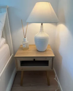 Bordlampe CELESTE Keramik Beige