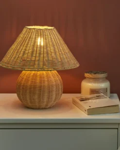 Bordlampe CINDER Rattan Naturlig