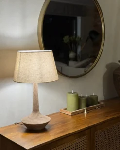 Bordlampe GODAWARI Mangotræ Mørkebrun