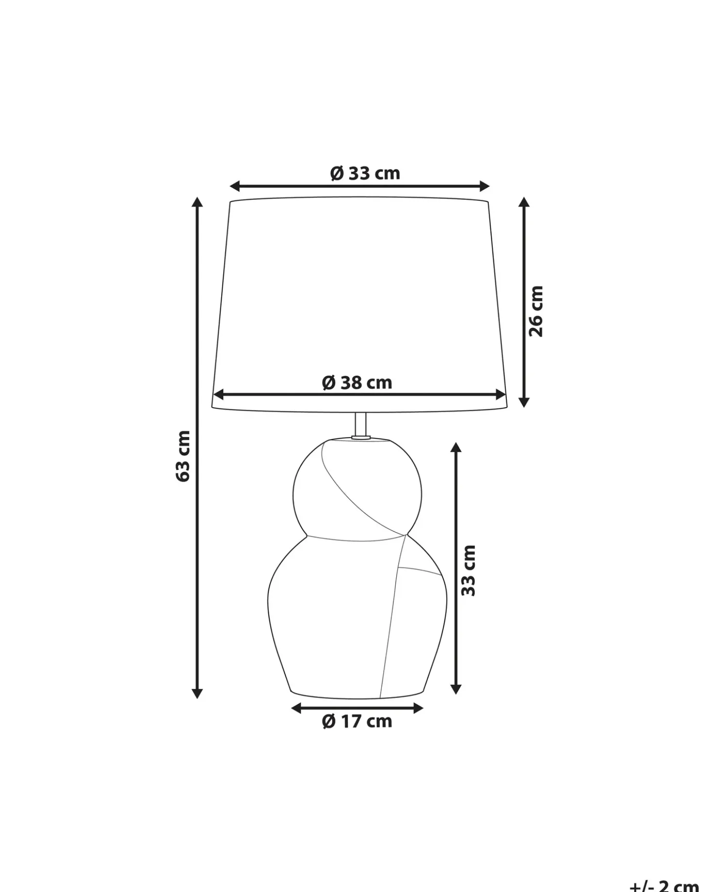 Bordlampe GUAPORE Keramik Sort