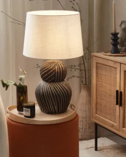 Bordlampe GUAPORE Keramik Sort