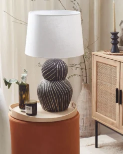 Bordlampe GUAPORE Keramik Sort