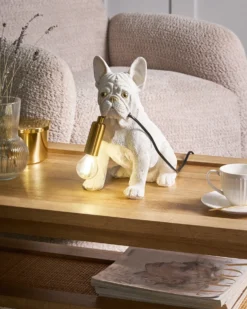 Bordlampe Hund BRUNO Hvid