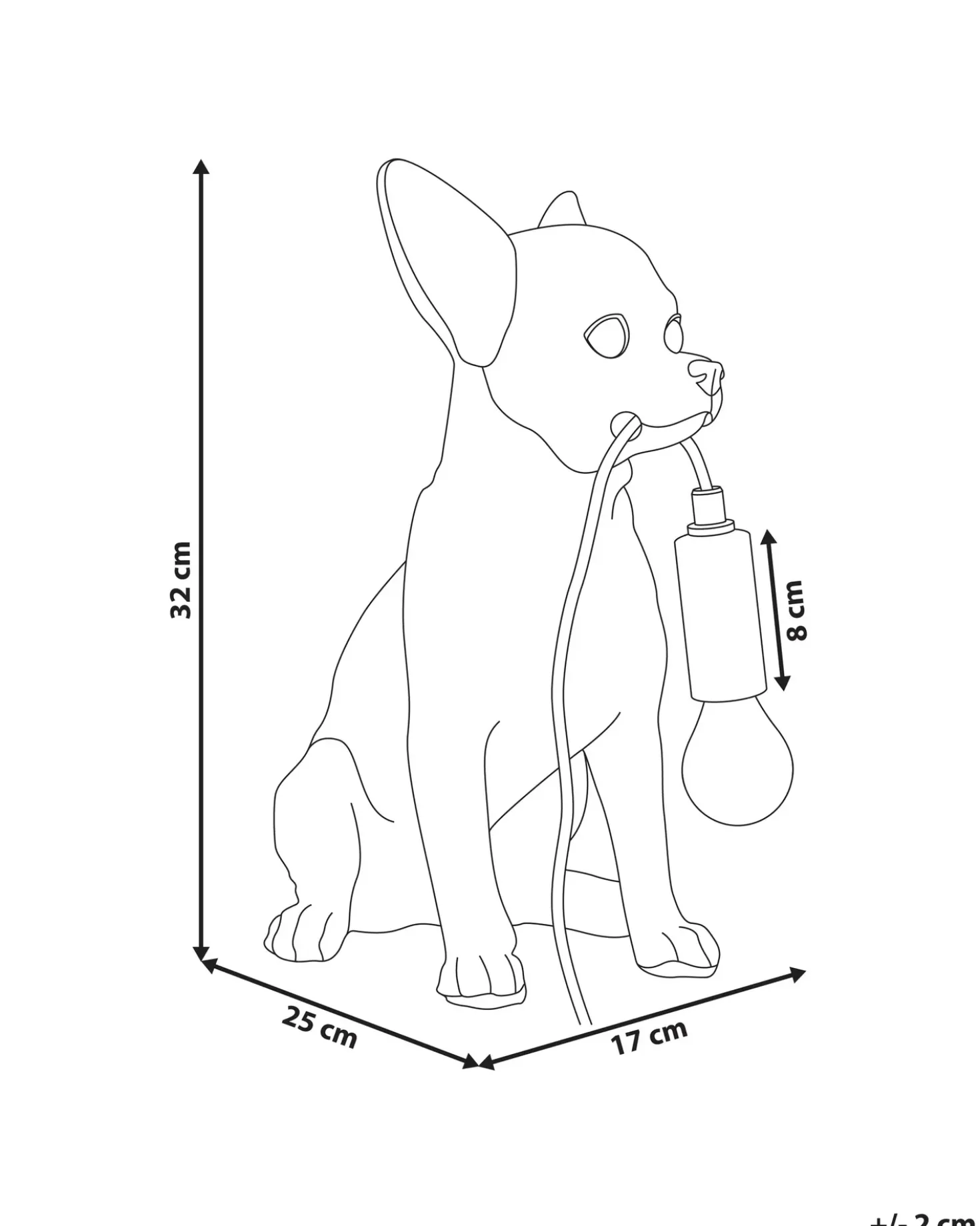 Bordlampe Hund ROCCO Hvid