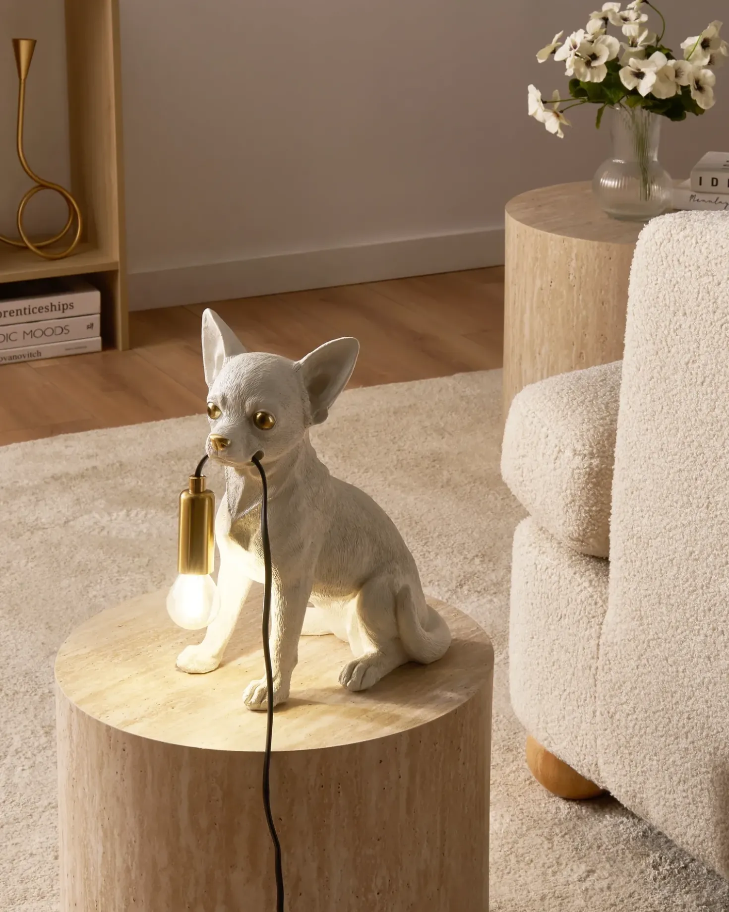 Bordlampe Hund ROCCO Hvid