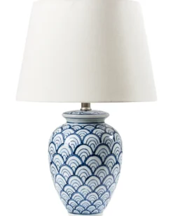 Bordlampe JAUCA Porcelæn Hvid/blå