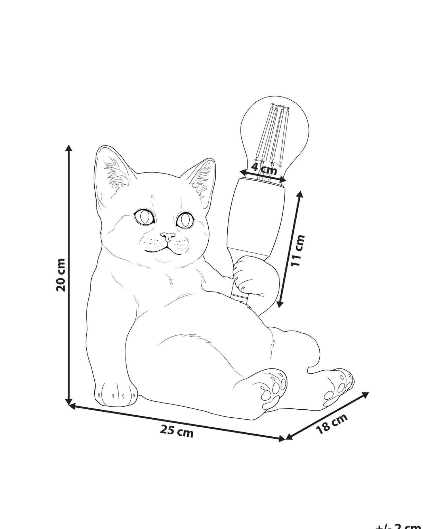 Bordlampe Kat ZIPPY Guld