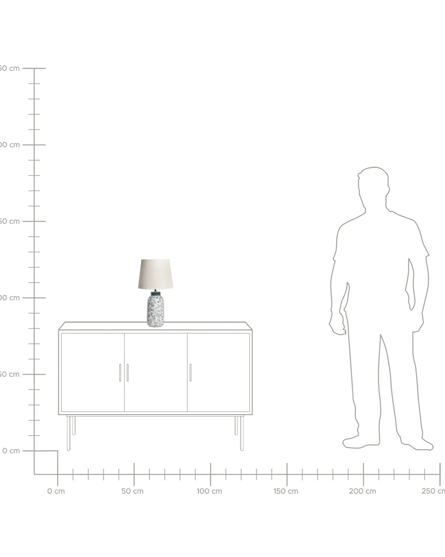 Bordlampe LEMPA Keramik Hvid/blå