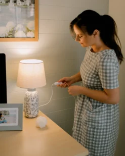Bordlampe LEMPA Keramik Hvid/blå