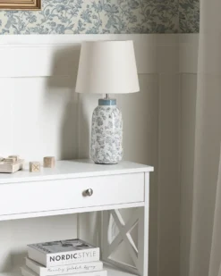 Bordlampe LEMPA Keramik Hvid/blå
