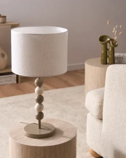 Bordlampe LOKY Metal Hvid/beige