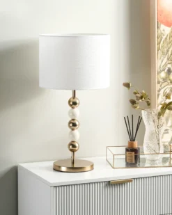 Bordlampe LOKY Metal Messing/beige