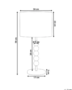 Bordlampe LOKY Metal Messing/beige