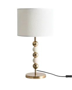 Bordlampe LOKY Metal Messing/beige