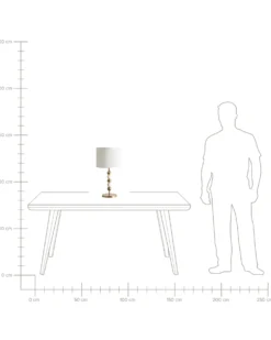 Bordlampe LOKY Metal Messing/beige