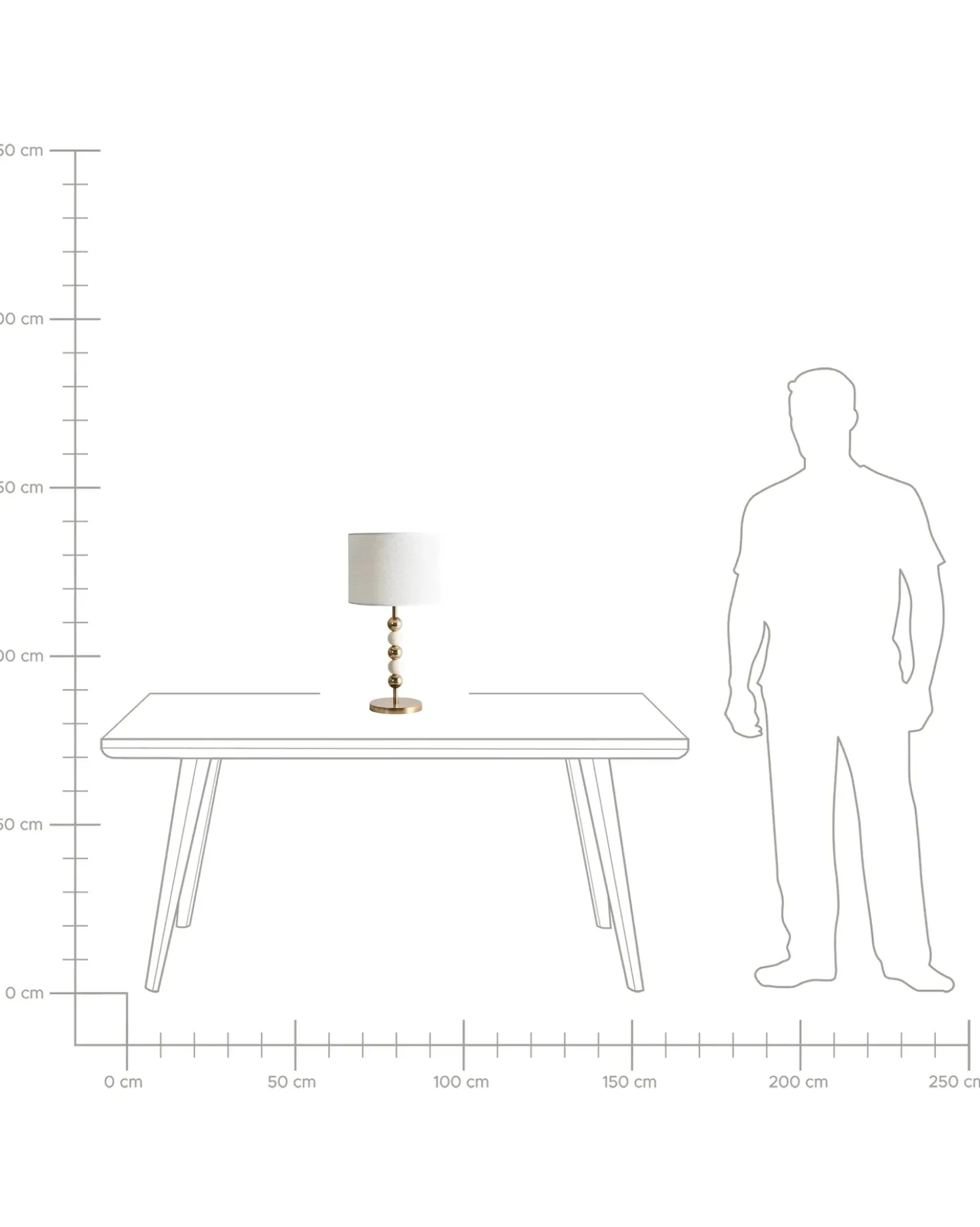 Bordlampe LOKY Metal Messing/beige