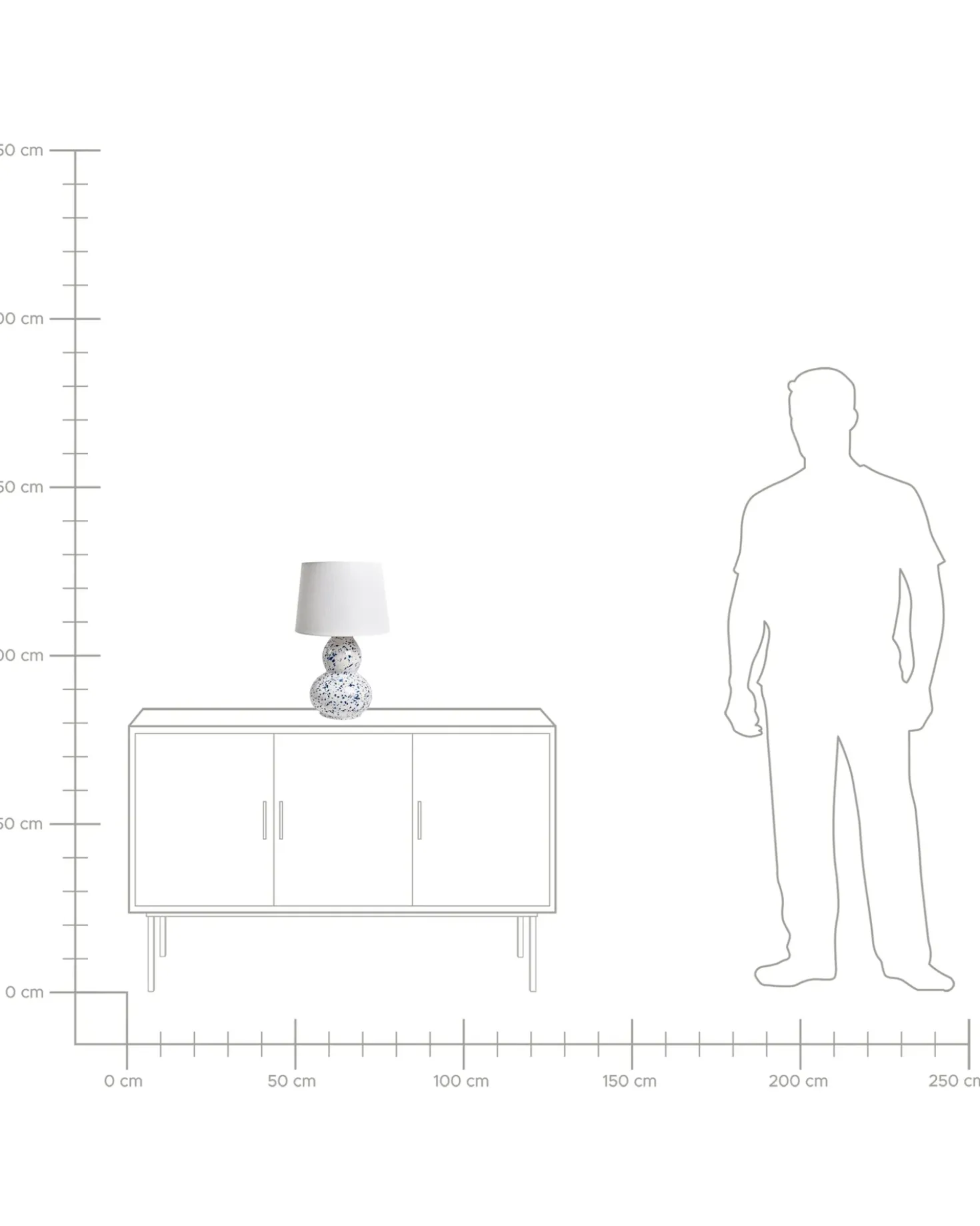 Bordlampe MACAL Keramik Hvid/blå