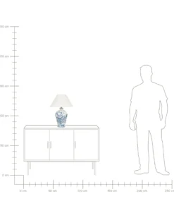 Bordlampe MAGROS Porcelæn Hvid/blå