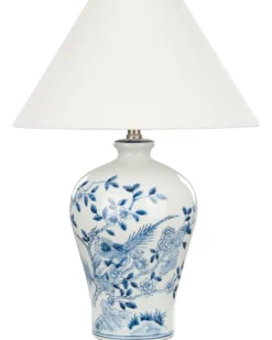 Bordlampe MAGROS Porcelæn Hvid/blå