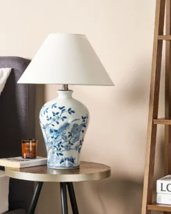 Bordlampe MAGROS Porcelæn Hvid/blå