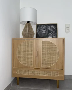 Bordlampe MALEWA papirreb Naturlig