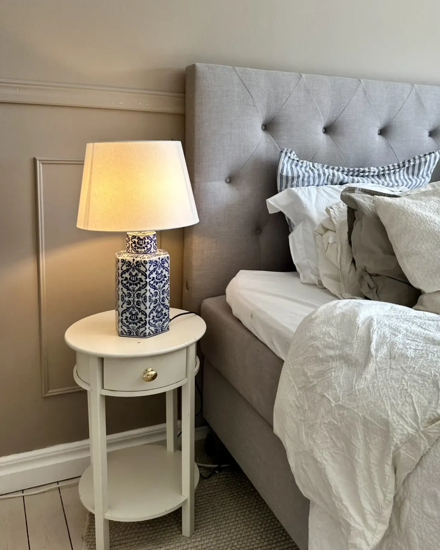 Bordlampe MARCELIN Porcelæn Hvid/blå