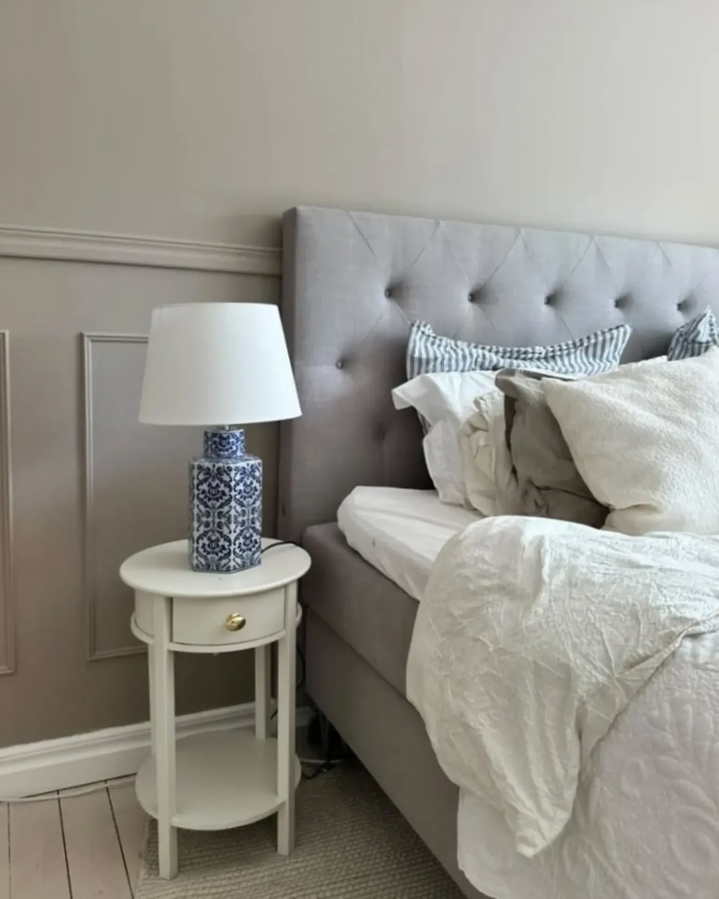 Bordlampe MARCELIN Porcelæn Hvid/blå