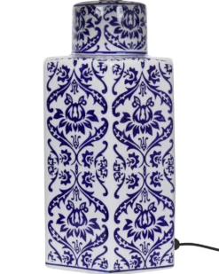 Bordlampe MARCELIN Porcelæn Hvid/blå
