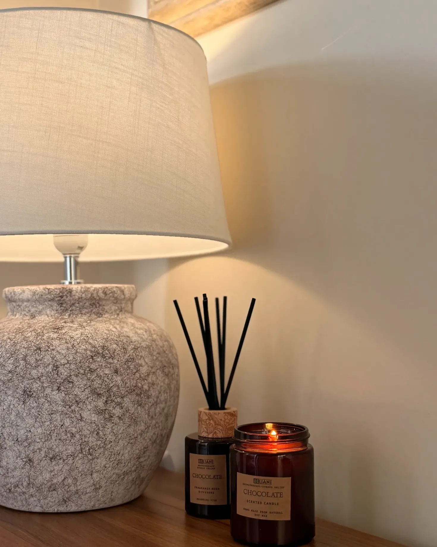 Bordlampe MAREB Keramik Beige
