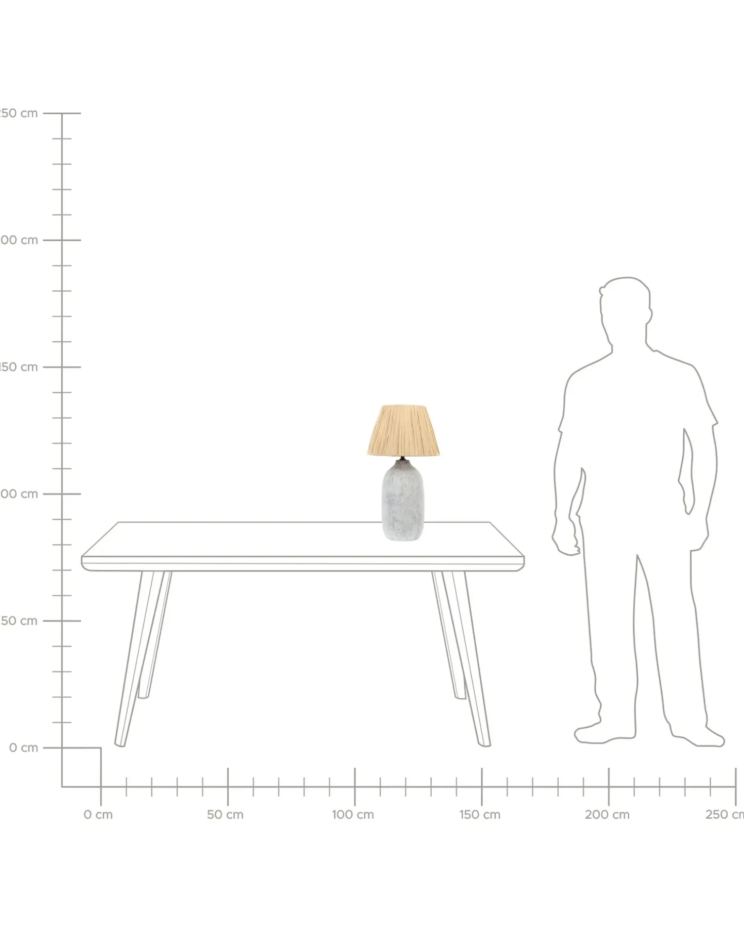 Bordlampe MATILDE Keramik Grå