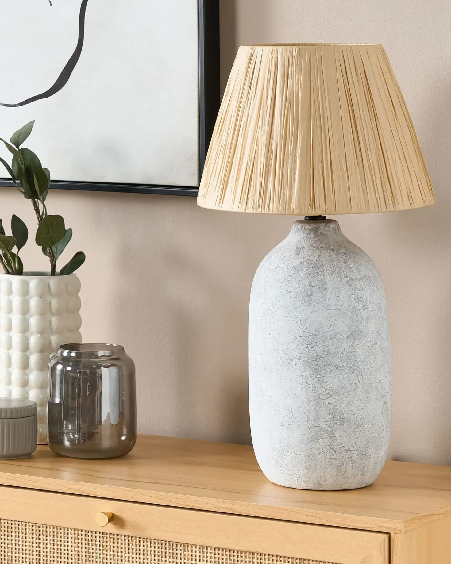 Bordlampe MATILDE Keramik Grå