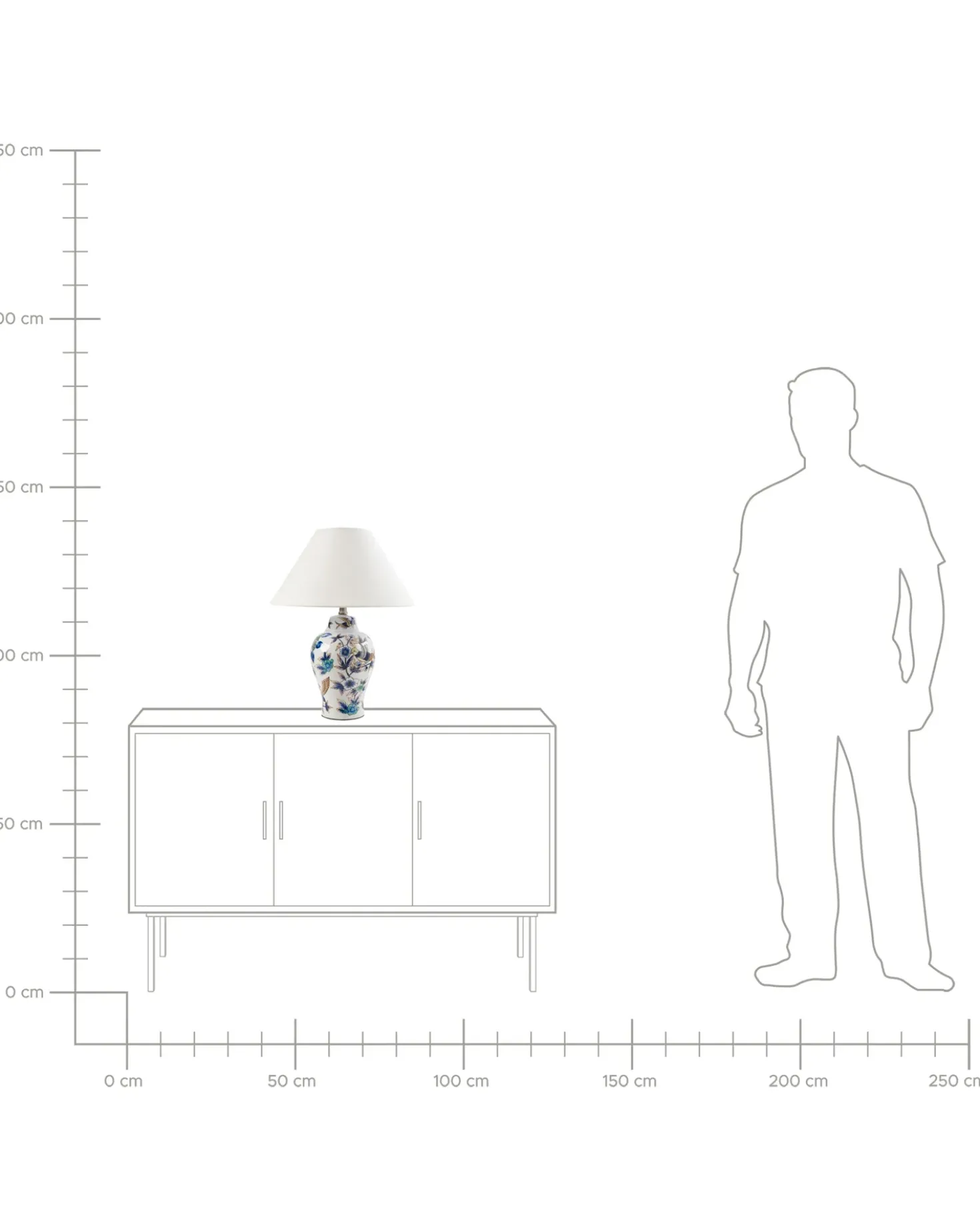 Bordlampe MORACA Porcelæn Hvid/blå