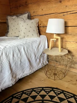 Bordlampe NALON Egetræ Brun/hvid