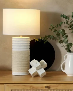 Bordlampe NAVIA Porcelæn Lys Beige