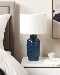 Bordlampe PERLIS Keramik Navy Blå