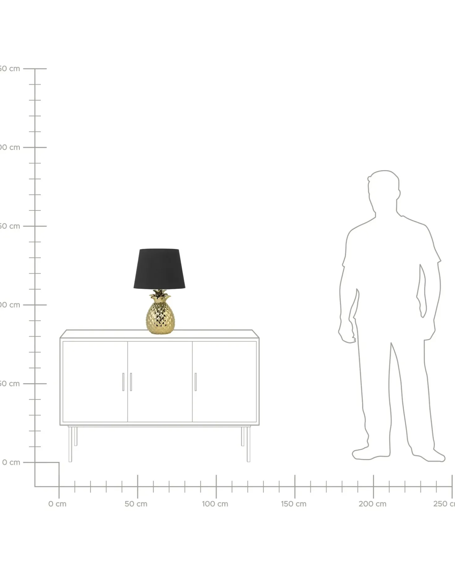 Bordlampe PINEAPPLE Keramik Guld
