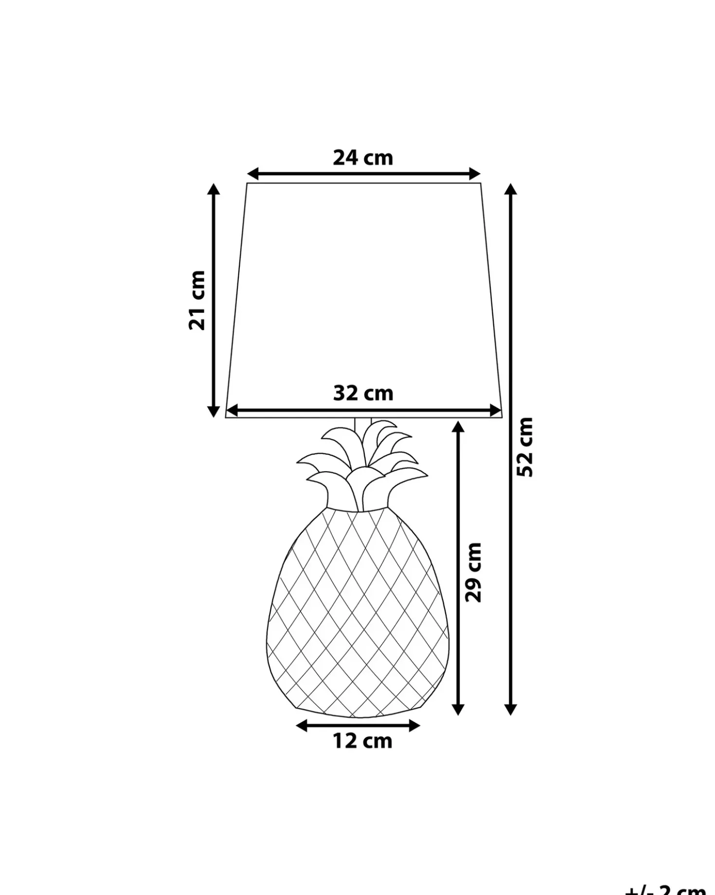 Bordlampe PINEAPPLE Keramik Guld