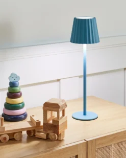 Bordlampe POMBEIRO Metal Himmelblå